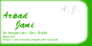 arpad jani business card