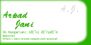 arpad jani business card